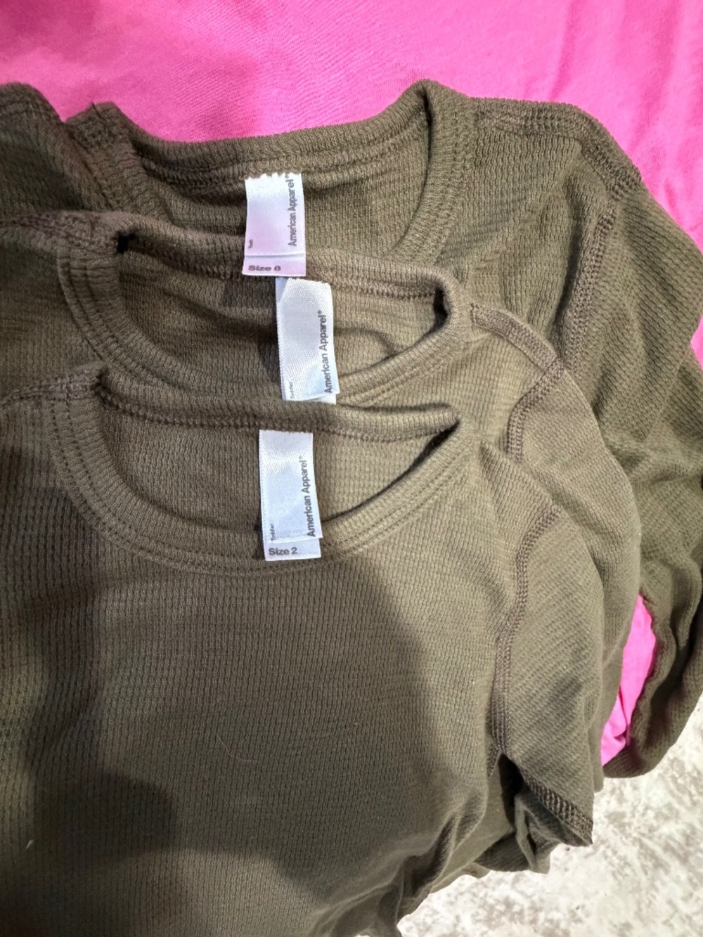 American apparel long sleeve thermals youth nwt